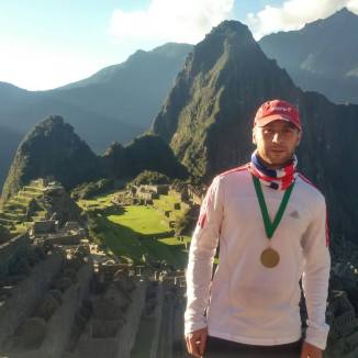 Rob at the Inca Trail finish line, July 2015